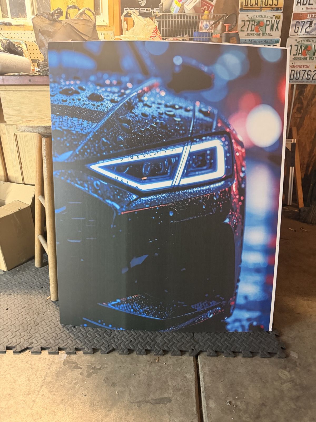 Colorful custom graphic printed on the side of an arcade cabinet demonstration piece